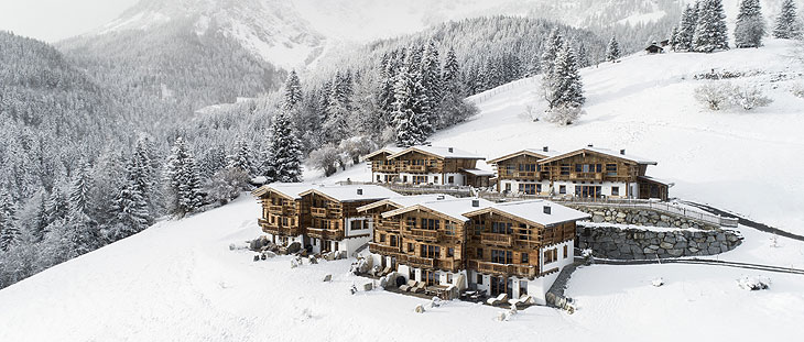 Winter-Wonnen beim Kaiser. Ski, Schnee und chice Chalets "Wochenbrunn Chalets" in Ellmau (©Foto: reell-kommunikationsdesign)